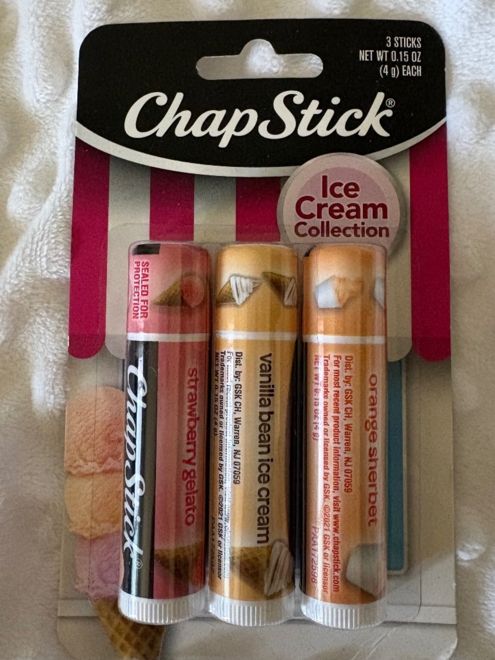3 pack chapstick ice cream collection